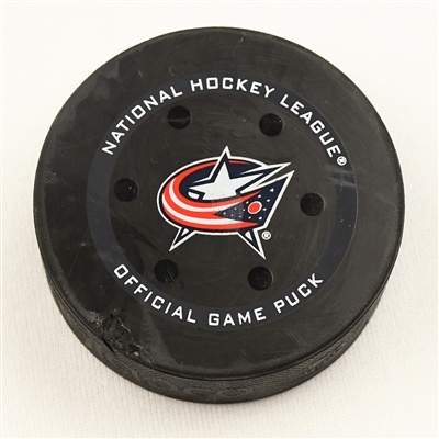 Dustin Brown - Los Angeles Kings - Goal Puck - March 4, 2022 vs. Columbus Blue Jackets (Blue Jackets Logo)