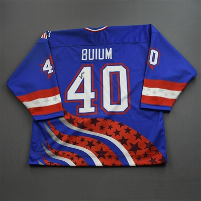 Zeev Buium - 2022 U.S. NTDP U-17 - Game-Worn Heroes Appreciation '96 Throwback Autographed Jersey