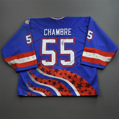 Michael Chambre - 2022 U.S. NTDP U-17 - Game-Worn Heroes Appreciation '96 Throwback Autographed Jersey