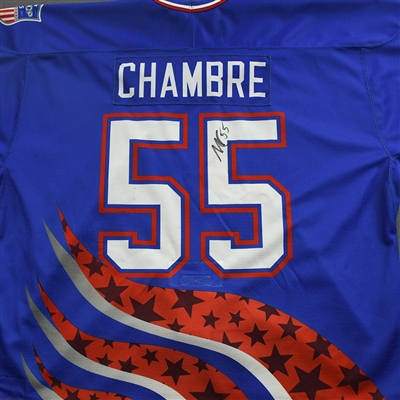 Michael Chambre - 2022 U.S. NTDP U-17 - Game-Worn Heroes Appreciation '96 Throwback Autographed Jersey