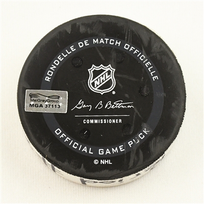 Kyle Connor - Winnipeg Jets - Goal Puck - March 10, 2022 vs. New Jersey Devils (Devils Logo)