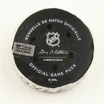 Charlie Coyle - Boston Bruins - Goal Puck - November 14, 2021 vs. Montreal Canadiens (Bruins Logo)