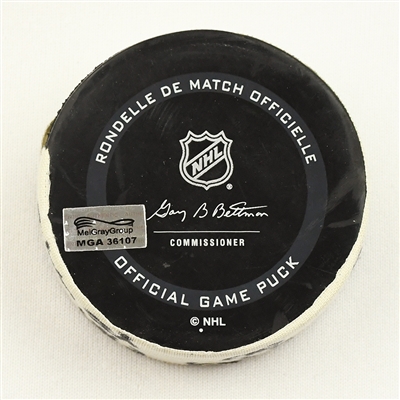Max Domi - Columbus Blue Jackets - Goal Puck - December 11, 2021 vs. Seattle Kraken (Kraken Inaugural Season Logo)