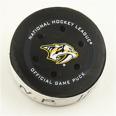 Matt Duchene - Nashville Predators - Goal Puck - January 11, 2022 vs. Colorado Avalanche (Predators Logo)