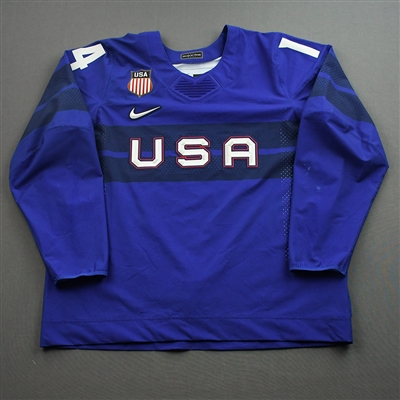 Brock Faber - Game-Worn Men's 2022 Olympic Winter Games Beijing Jersey - February 13, 2022 vs. Germany