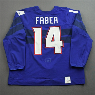 Brock Faber - Game-Worn Men's 2022 Olympic Winter Games Beijing Jersey - February 13, 2022 vs. Germany