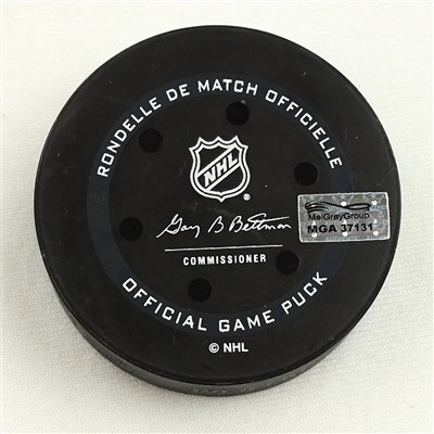 Martin Fehervary - Washington Capitals - Goal Puck - March 17 2022 vs. Columbus Blue Jackets (Blue Jackets Logo) 