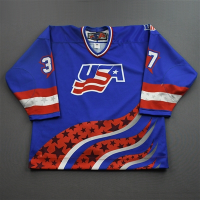 Ryan Fine - 2022 U.S. NTDP U-17 - Game-Worn Heroes Appreciation 96 Throwback Autographed Jersey