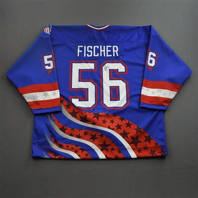 Paul Fischer - 2022 U.S. NTDP U-17 - Game-Worn Heroes Appreciation '96 Throwback Autographed Jersey