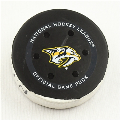 Filip Forsberg - Nashville Predators - Goal Puck - November 24, 2021 vs. Vegas Golden Knights (Predators Logo)
