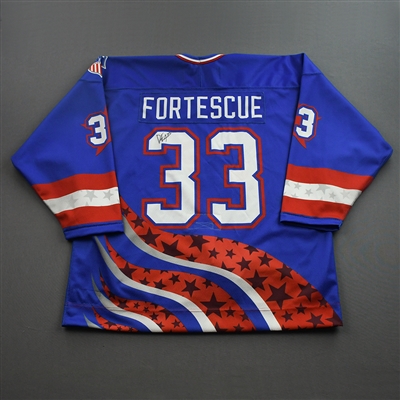 Drew Fortescue - 2022 U.S. NTDP U-17 - Game-Worn Heroes Appreciation '96 Throwback Autographed Jersey