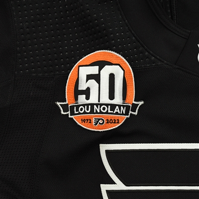 Morgan Frost - Game-Worn Third Jersey w/ Lou Nolan 50 Years Patch - April 9, 2022
