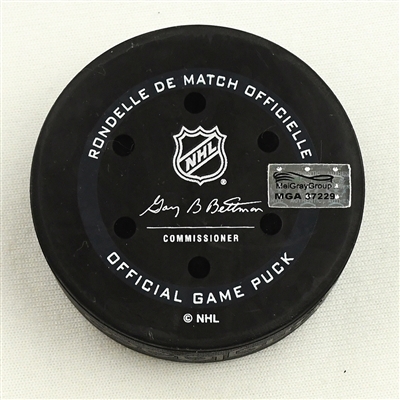 Vladislav Gavrikov - Columbus Blue Jackets - Goal Puck - March 5, 2022 vs. Boston Bruins (Blue Jackets Logo)