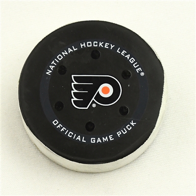 Garnet Hathaway - Washington Capitals - Goal Puck - February 17, 2022 vs. Philadelphia Flyers (Flyers Logo)