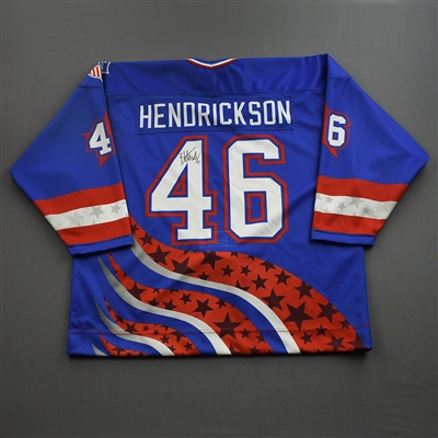 Beckett Hendrickson - 2022 U.S. NTDP U-17 - Game-Worn Heroes Appreciation '96 Throwback Autographed Jersey