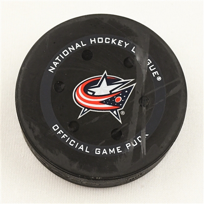 Tomas Hertl - San Jose Sharks - Goal Puck - December 5, 2021 vs. Columbus Blue Jackets (Blue Jackets Logo)