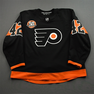 Hayden Hodgson - Game-Worn Third Jersey w/ Lou Nolan 50 Years Patch - April 9, 2022