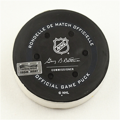 Tanner Jeannot - Nashville Predators - Goal Puck - January 1, 2022 vs. Chicago Blackhawks (Predators Logo)