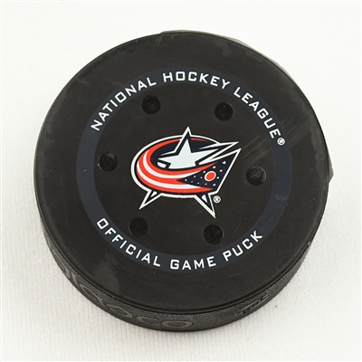 Boone Jenner - Columbus Blue Jackets - Goal Puck - November 15, 2021 vs. Detroit Red Wings (Blue Jackets Logo)