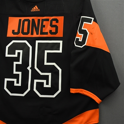 Martin Jones - Game-Worn Third Jersey w/ Lou Nolan 50 Years Patch - April 9, 2022