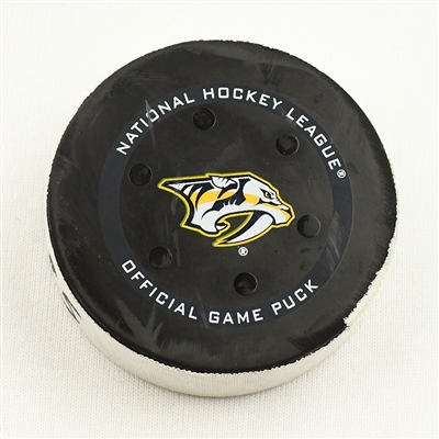 Roman Josi - Nashville Predators - Goal Puck - January 1, 2022 vs. Chicago Blackhawks (Predators Logo)