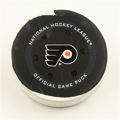 Nazem Kadri - Colorado Avalanche - Goal Puck - December 6, 2021 vs. Philadelphia Flyers (Flyers Logo)