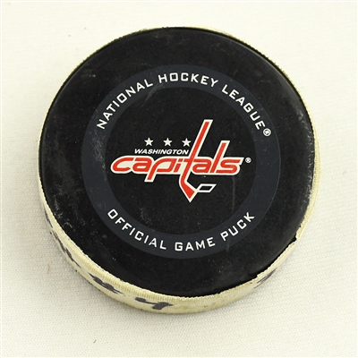 Kasperi Kapanen - Pittsburgh Penguins - Goal Puck - April 29, 2021 vs. Washington Capitals (Capitals Logo)