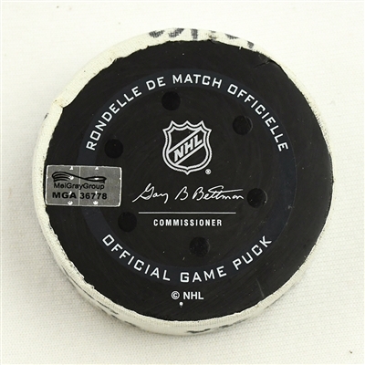 Jordan Kyrou - St. Louis Blues - Goal Puck - January 21, 2022 vs. Seattle Kraken (Kraken Inaugural Season Logo)