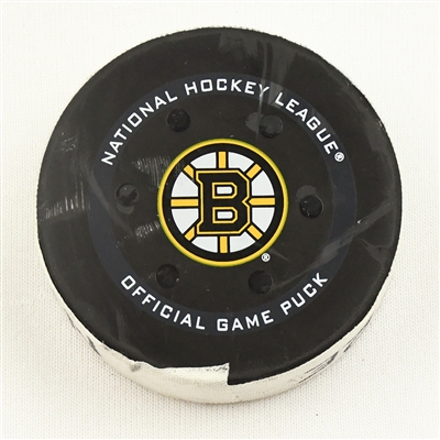 Alexis Lafreniere - New York Rangers - Goal Puck - November 26, 2021 vs. Boston Bruins (Bruins Logo) - 2021 NHL Thanksgiving Showdown