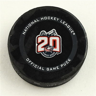 Patrik Laine - Columbus Blue Jackets - Goal Puck - March 11, 2021 vs. Florida Panthers (Blue Jackets 20th Anniversary Logo)