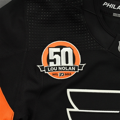 Scott Laughton - Game-Worn Third Jersey w/A, w/ Lou Nolan 50 Years Patch - April 9, 2022