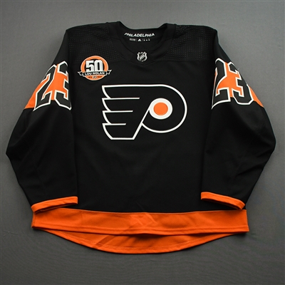 Oskar Lindblom - Game-Worn Third Jersey w/ Lou Nolan 50 Years Patch - April 9, 2022