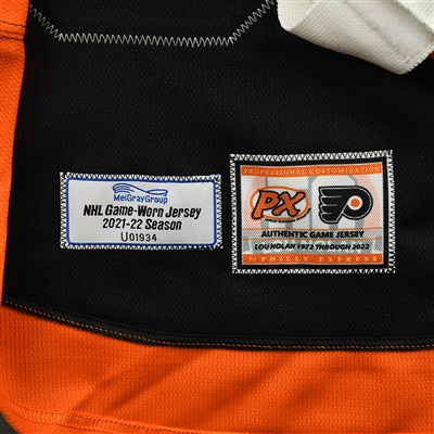 Oskar Lindblom - Game-Worn Third Jersey w/ Lou Nolan 50 Years Patch - April 9, 2022