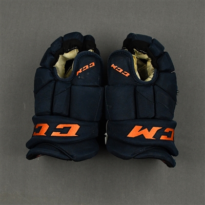 Connor McDavid - Game-Worn CCM Gloves - October 16 Hat Trick - 8 Games - October 13, 2021 through November 1, 2021 - Photo-Matched 