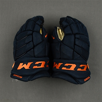 Connor McDavid - Game-Worn CCM Gloves - October 16 Hat Trick - 8 Games - October 13, 2021 through November 1, 2021 - Photo-Matched 