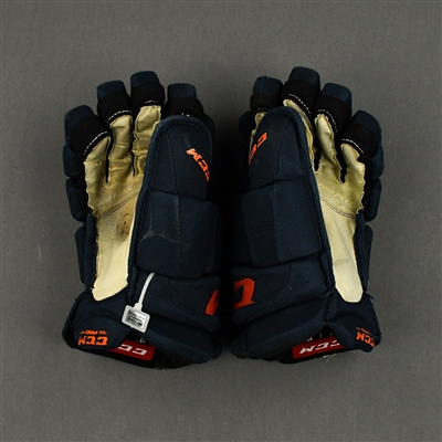 Connor McDavid - Game-Worn CCM Gloves - October 16 Hat Trick - 8 Games - October 13, 2021 through November 1, 2021 - Photo-Matched 