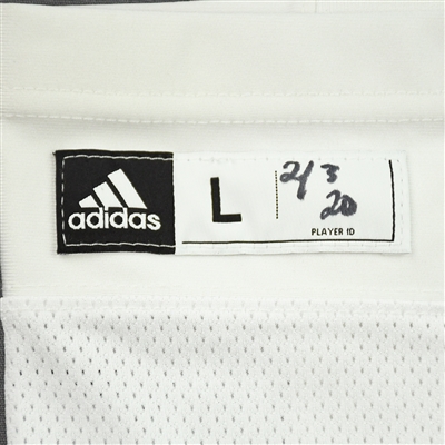 Connor McDavid - Game-Worn White adidas Socks - March 2, 2020 at Nashville Predators - Photo-Matched