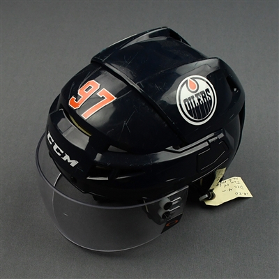 Connor McDavid - Game-Worn CCM Helmet w/ Oakley Shield - December 4, 2019 - January 14, 2020 - Photo-Matched