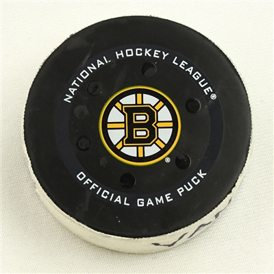 Brad Marchand - Boston Bruins - Goal Puck - November 28, 2021 vs. Vancouver Canucks (Bruins Logo)