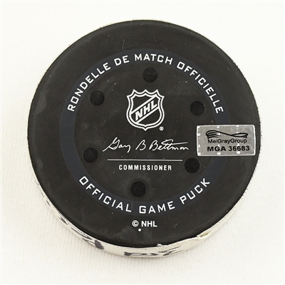 Brian Boyle - Pittsburgh Penguins - Goal Puck - February 13, 2022 vs. New Jersey Devils (Devils Logo)