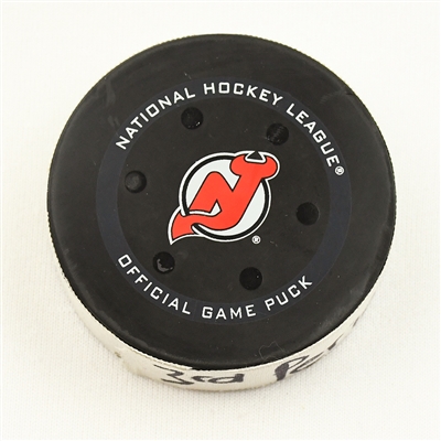 Brian Boyle - Pittsburgh Penguins - Goal Puck - February 13, 2022 vs. New Jersey Devils (Devils Logo)