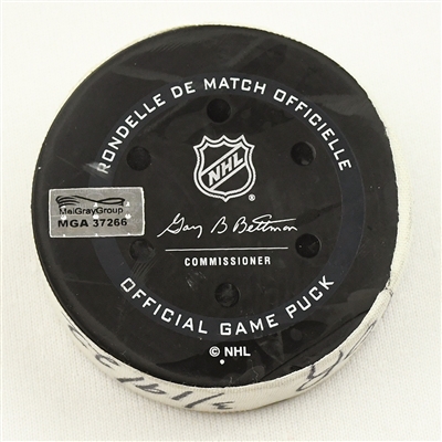 Auston Matthews - Toronto Maple Leafs - Goal Puck - March 19 2022 vs. Nashville Predators (Predators Logo)