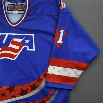 Oliver Moore - 2022 U.S. NTDP U-17 & U-18 - Game-Worn Heroes Appreciation '96 Throwback Autographed Jersey