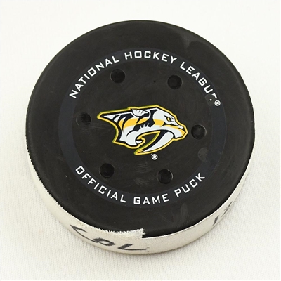 Valeri Nichushkin - Colorado Avalanche - Goal Puck - December 16, 2021 vs. Nashville Predators (Predators Logo)