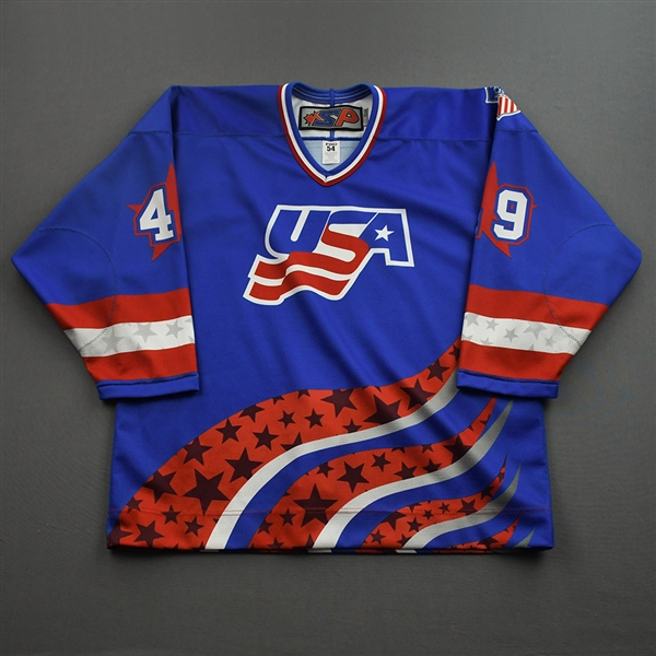 Gabriel Perreault - 2022 U.S. NTDP U-17 - Game-Worn Heroes Appreciation 96 Throwback Autographed Jersey