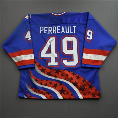 Gabriel Perreault - 2022 U.S. NTDP U-17 - Game-Worn Heroes Appreciation '96 Throwback Autographed Jersey