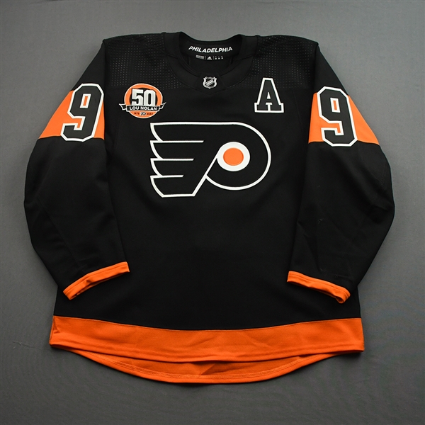 Ivan Provorov - Game-Worn Third Jersey w/A, w/ Lou Nolan 50 Years Patch - April 9, 2022