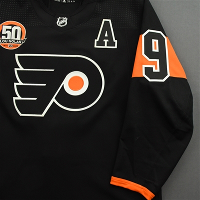 Ivan Provorov - Game-Worn Third Jersey w/A, w/ Lou Nolan 50 Years Patch - April 9, 2022