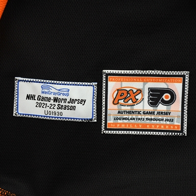 Ivan Provorov - Game-Worn Third Jersey w/A, w/ Lou Nolan 50 Years Patch - April 9, 2022