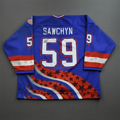 Gracyn Sawchyn - 2022 U.S. NTDP U-17 - Game-Worn Heroes Appreciation '96 Throwback Autographed Jersey